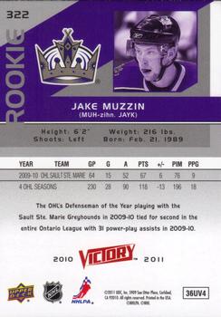2010-11 Upper Deck - 2010-11 Upper Deck Victory Update #322 Jake Muzzin Back