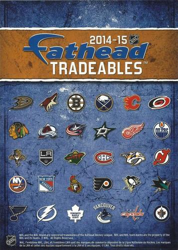 2014-15 Fathead NHL Tradeables #25 Erik Karlsson Back