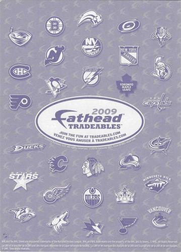 2009 Fathead NHL Tradeables #15 Luke Schenn Back