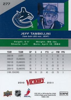 2010-11 Upper Deck - 2010-11 Upper Deck Victory Update Gold #277 Jeff Tambellini Back