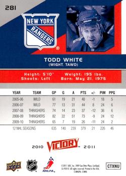 2010-11 Upper Deck - 2010-11 Upper Deck Victory Update Gold #281 Todd White Back