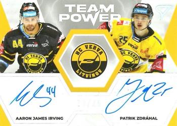 2021-22 SportZoo Tipsport ELH - Team Power Autographs #TS-LIT Aaron Irving / Patrik Zdrahal Front