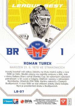 2021-22 SportZoo Tipsport ELH - League Best #LB-07 Roman Turek Back
