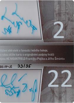 2013 OFS Exclusive - Double Signature #DS-FP+JŠ Frantisek Ptacek / Jiri Simanek Back