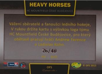 2013 OFS Exclusive - Heavy Horses #12 Andrew Ference / Ladislav Kohn Back