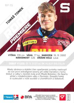 2021-22 SportZoo Tipsport ELH - Rookie Premiere #RP-15 Tomas Tomek Back