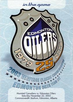 2003-04 ITG Action 2003 Heritage Classic Edmonton Oilers #NNO Checklist Front