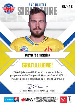 2021-22 SportZoo Tipsport ELH - Signed Stars Level 1 #SL1-PS Petr Senkerik Back
