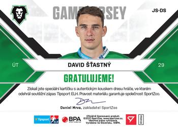 2021-22 SportZoo Tipsport ELH - Game Jersey Autographs #JS-DS David Stastny Back