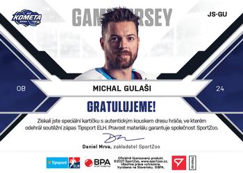 2021-22 SportZoo Tipsport ELH - Game Jersey Autographs #JS-GU Michal Gulasi Back