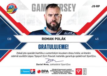 2021-22 SportZoo Tipsport ELH - Game Jersey Autographs #JS-RP Roman Polak Back