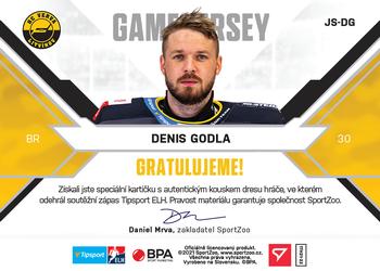 2021-22 SportZoo Tipsport ELH - Game Jersey Autographs #JS-DG Denis Godla Back