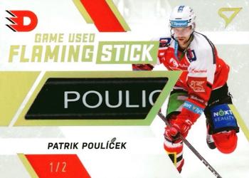 2021-22 SportZoo Tipsport ELH - Flaming Stick Nameplate #FS-PO Patrik Poulicek Front