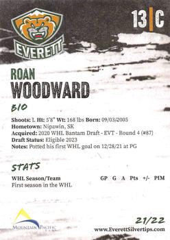 2021-22 Everett Silvertips (WHL) #NNO Roan Woodward Back