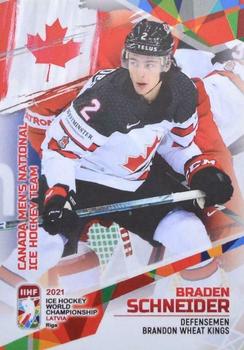 2021 BY Cards IIHF World Championship #CAN2021-04 Braden Schneider Front