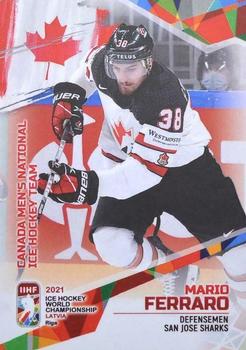 2021 BY Cards IIHF World Championship #CAN2021-09 Mario Ferraro Front