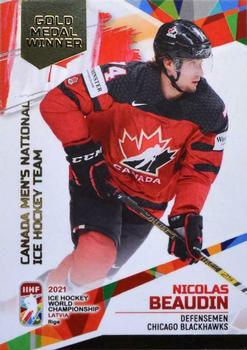2021 BY Cards IIHF World Championship #CAN2021-38 Nicolas Beaudin Front