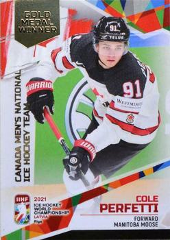 2021 BY Cards IIHF World Championship #CAN2021-51 Cole Perfetti Front