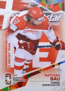 2021 BY Cards IIHF World Championship #DEN2021-23 Mathias Bau Front