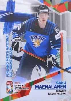 2021 BY Cards IIHF World Championship #FIN/2021-26 Saku Maenalanen Front