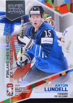 2021 BY Cards IIHF World Championship #FIN/2021-44 Anton Lundell Front