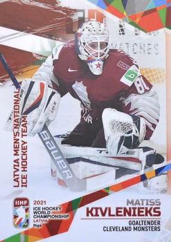 2021 BY Cards IIHF World Championship #LAT2021-02 Matiss Kivlenieks Front