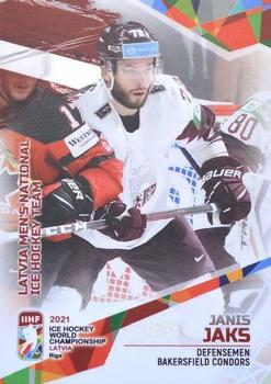 2021 BY Cards IIHF World Championship #LAT2021-09 Janis Jaks Front