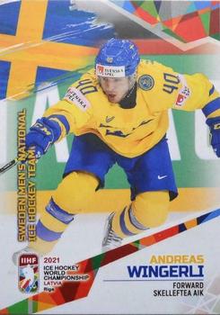 2021 BY Cards IIHF World Championship #SWE2021-20 Andreas Wingerli Front
