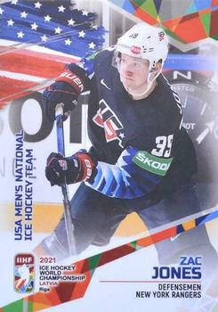 2021 BY Cards IIHF World Championship #USA2021-10 Zac Jones Front