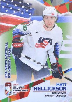 2021 BY Cards IIHF World Championship #USA2021-11 Matt Hellickson Front