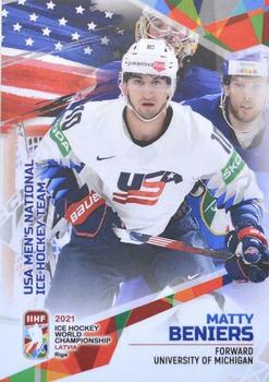 2021 BY Cards IIHF World Championship #USA2021-13 Matty Beniers Front