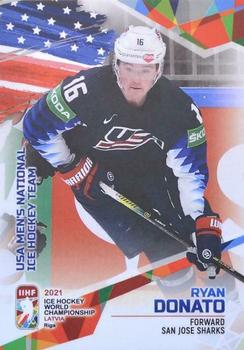 2021 BY Cards IIHF World Championship #USA2021-16 Ryan Donato Front