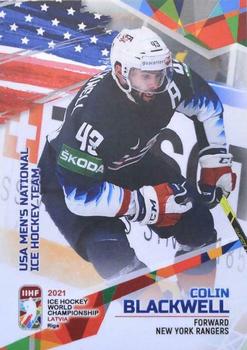 2021 BY Cards IIHF World Championship #USA2021-21 Colin Blackwell Front