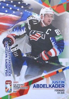 2021 BY Cards IIHF World Championship #USA2021-26 Justin Abdelkader Front