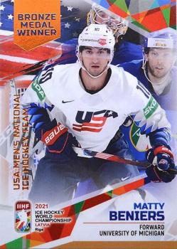 2021 BY Cards IIHF World Championship #USA2021-40 Matty Beniers Front