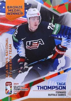 2021 BY Cards IIHF World Championship #USA2021-51 Tage Thompson Front