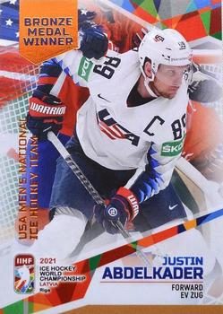 2021 BY Cards IIHF World Championship #USA2021-53 Justin Abdelkader Front