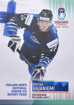 2021 BY Cards IIHF World Junior Championship #FIN/U20/2021-09 Matias Rajaniemi Front