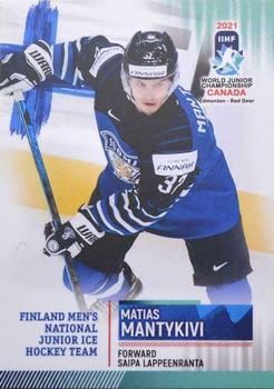 2021 BY Cards IIHF World Junior Championship #FIN/U20/2021-21 Matias Mäntykivi Front