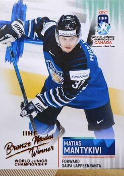 2021 BY Cards IIHF World Junior Championship #FIN/U20/2021-46 Matias Mäntykivi Front