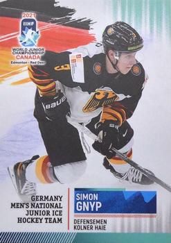 2021 BY Cards IIHF World Junior Championship #GERU202021-04 Simon Gnyp Front