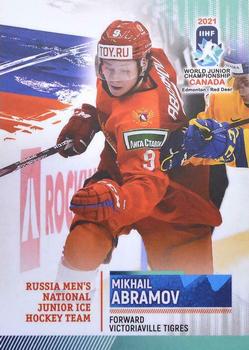 2021 BY Cards IIHF World Junior Championship #RUSU202021-12 Mikhail Abramov Front