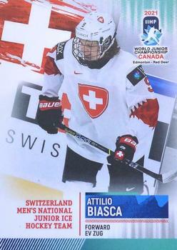 2021 BY Cards IIHF World Junior Championship #SUIU202021-13 Attilio Biasca Front