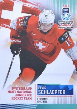2021 BY Cards IIHF World Junior Championship #SUIU202021-14 Elvis Schlaepfer Front
