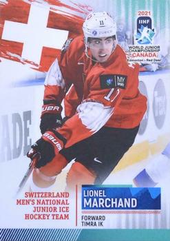 2021 BY Cards IIHF World Junior Championship #SUIU202021-15 Lionel Marchand Front