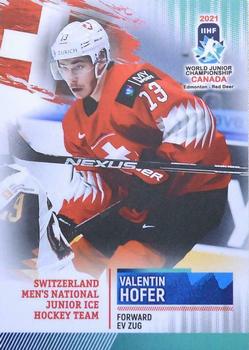 2021 BY Cards IIHF World Junior Championship #SUIU202021-17 Valentin Hofer Front