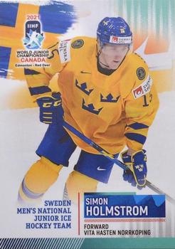 2021 BY Cards IIHF World Junior Championship #SWEU202021-13 Simon Holmstrom Front