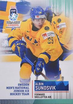 2021 BY Cards IIHF World Junior Championship #SWEU202021-23 Albin Sundsvik Front