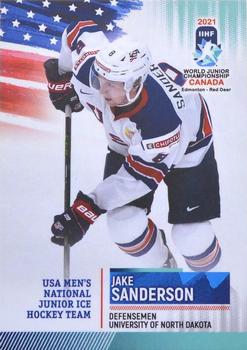 2021 BY Cards IIHF World Junior Championship #USAU202021-09 Jake Sanderson Front