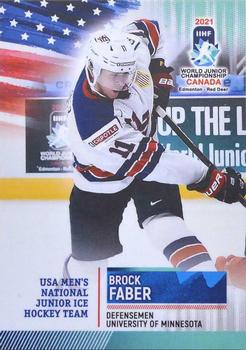 2021 BY Cards IIHF World Junior Championship #USAU202021-10 Brock Faber Front